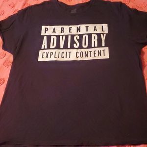 Parental Advisory Explicit Content T-Shirt Men's‎ 2XL Black & White